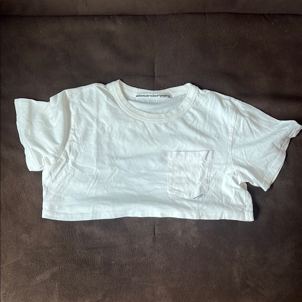 Alexander Wang White Short Sleeve Tee Soft Fabric